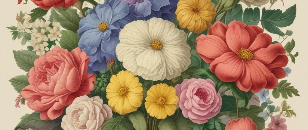 victorian flower artwork