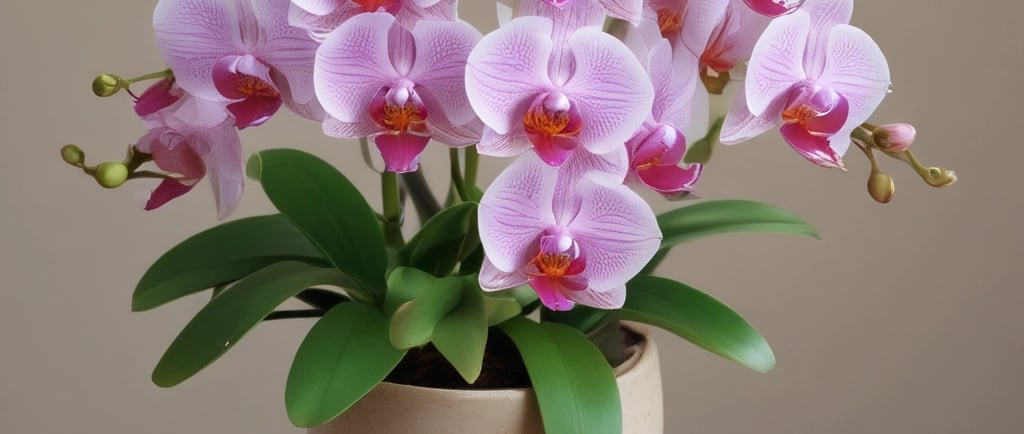 orchid flower in plant pot