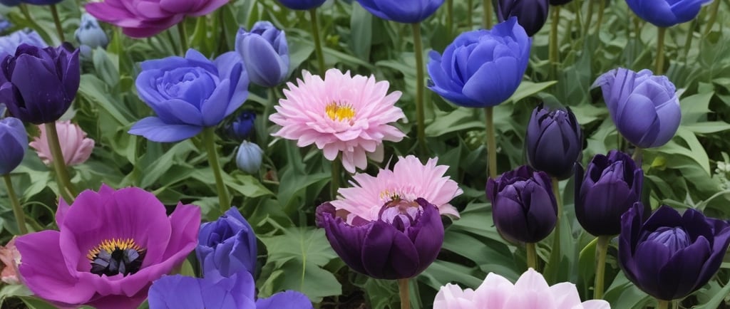 purple  flower hybrds growing 