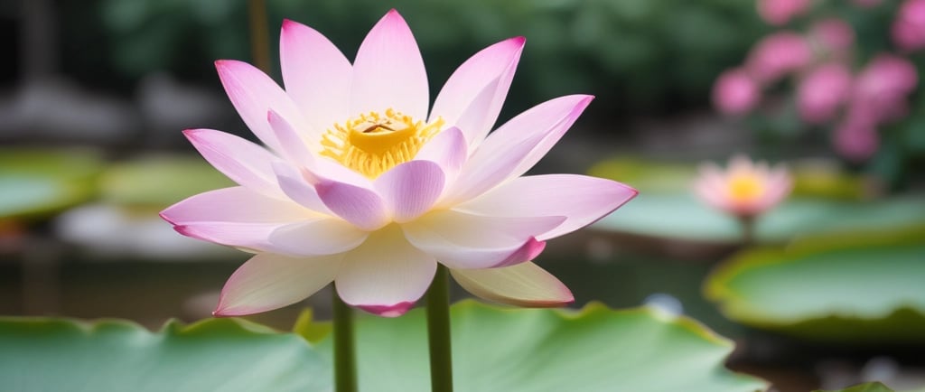 lotus flower floating on pond