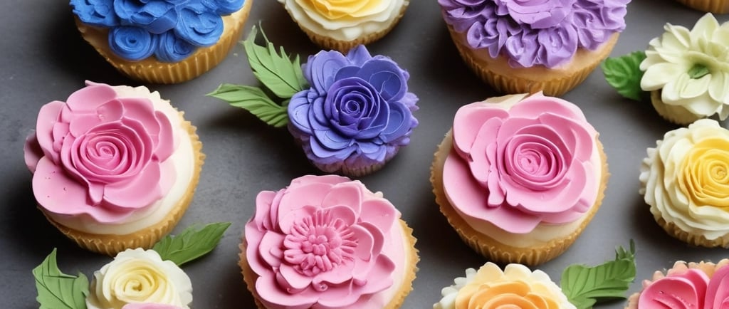 buttercream flowers on table