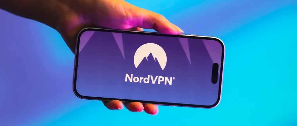 NordVPN app interface on laptop showing map and security features for 2025 review