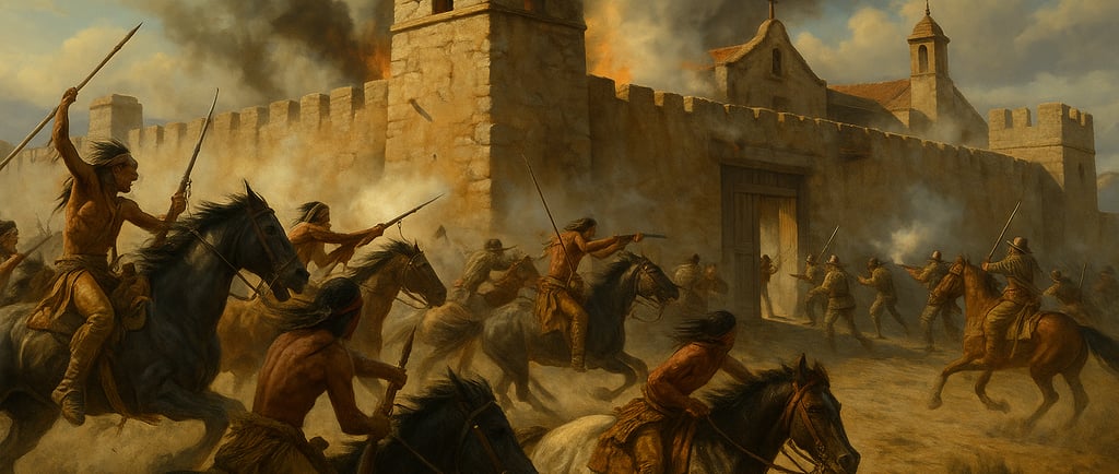 Spanish missions and presidios in Texas frontier with Comanche resistance, 1700–1821