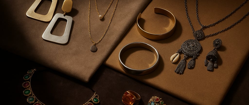Contemporary and Modern Imitation Jewellery-AD, Oxidised, Long Drop Earring and Ethnic Necklace Set and rings
