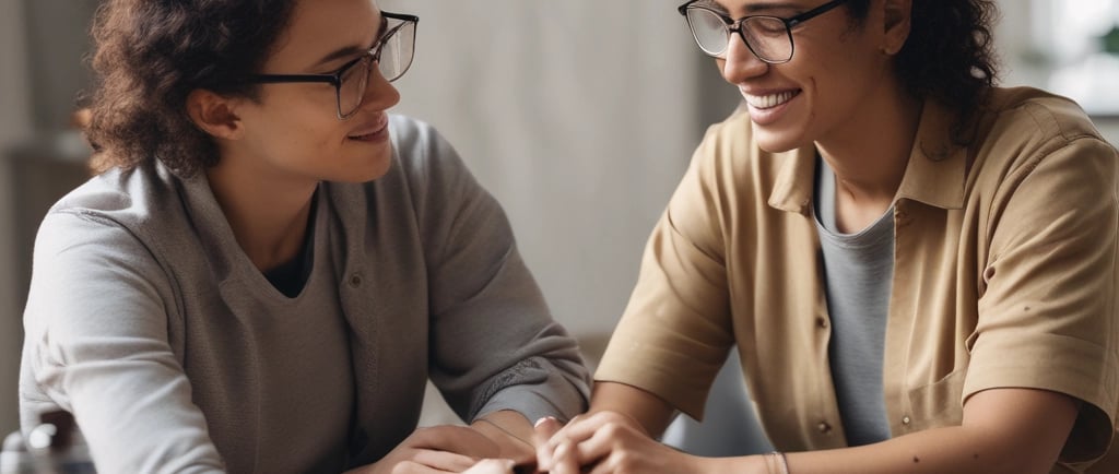 A classroom setting with several people seated at long tables with laptops and papers, attending a presentation or workshop. A presenter is standing to the right of the image, engaging with the audience. The room is well-lit, with a large banner on the wall displaying the topic 'Student Question in the Contemporary Classroom'. Various items such as flowers, cups, and boxes are placed on the tables.