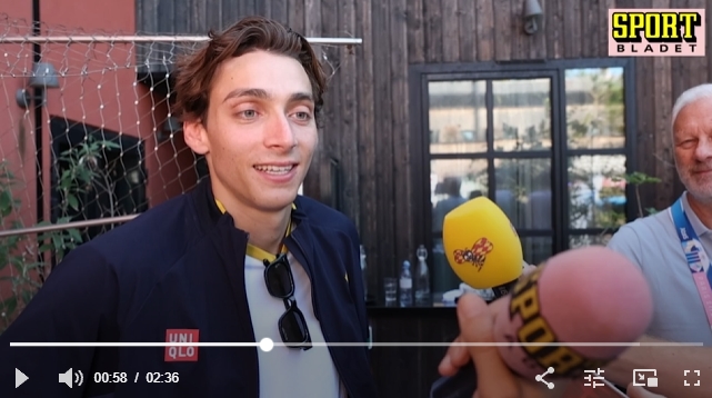 Seiväshyppääjä Armand Duplantis haastattelu