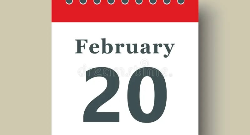 February 20 calander