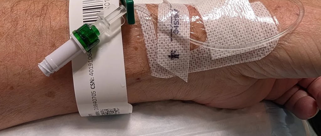 IV port in wrist