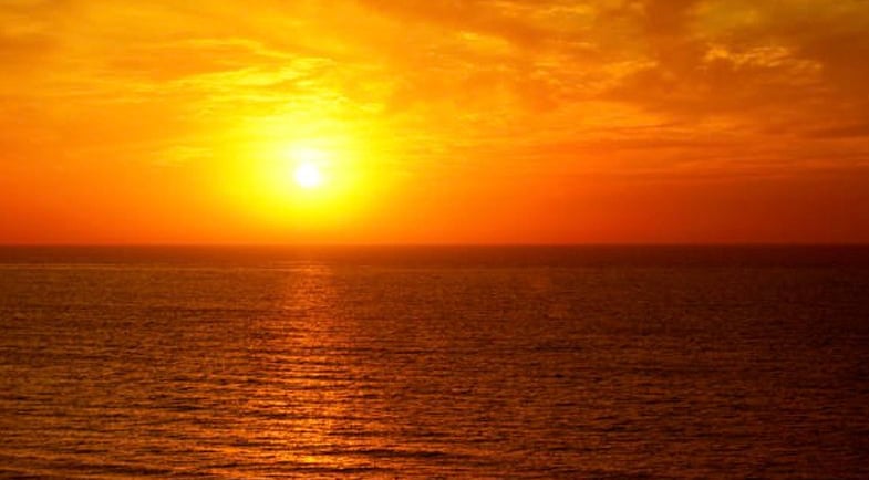 sundown over the ocean