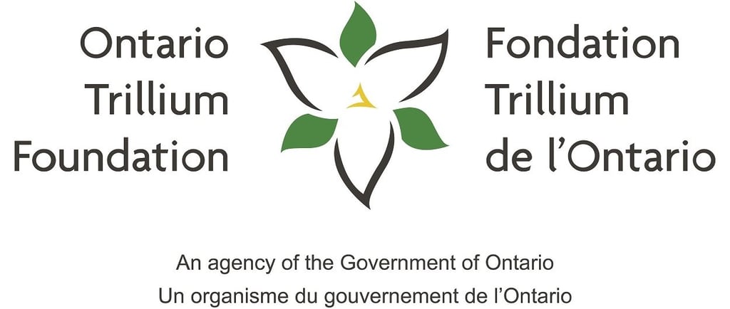 Ontario Trillium Foundation logo featuring a flower design, bilingual government affiliation text