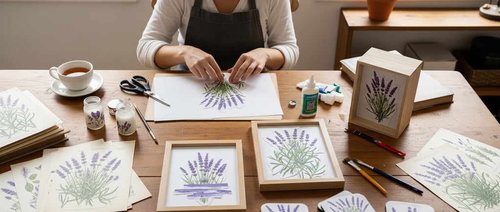 woman making lavender flowers home decor