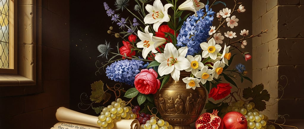 renaissance style art of depicting flowers and god