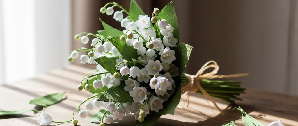 bouquet of beautiful white paper flowers