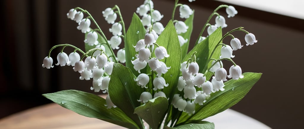 bouquet of paper lily of the valley flowers