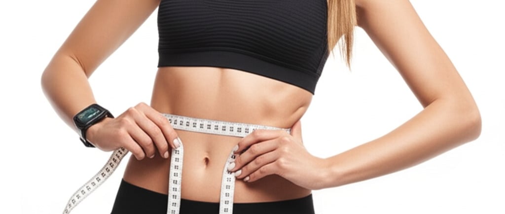 woman with tape measure around waist
