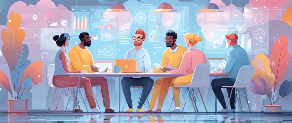 Data Professionals working as a team on a new project