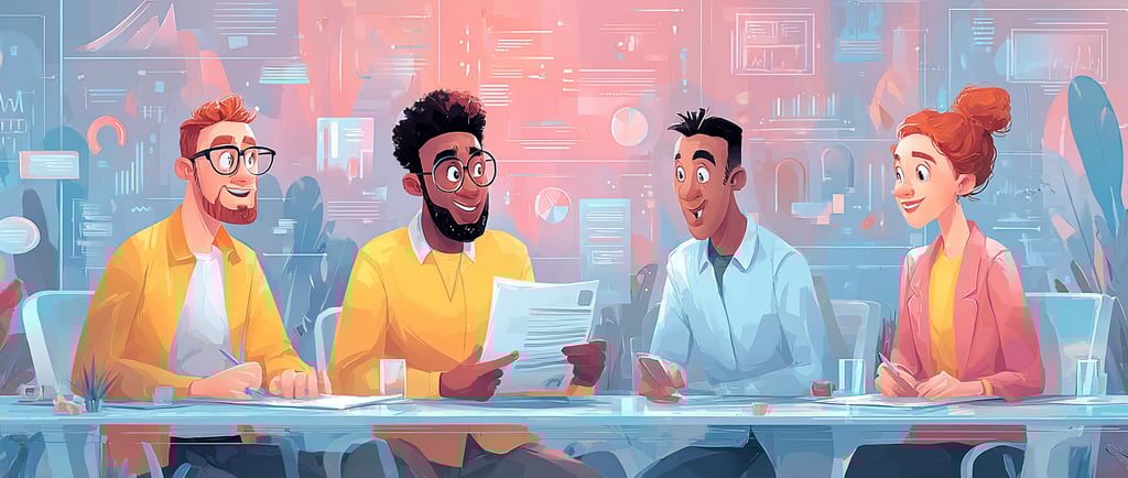 A team of data professionals working together