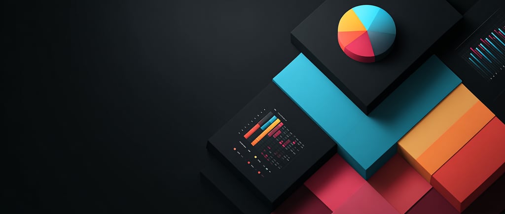 data visuals in steps to show progress