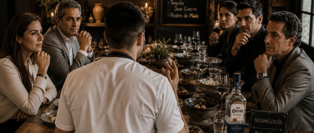 El chef mexicano Jesús Adahir Salazar del Villar ofrece una degustación con nuevos platillos.