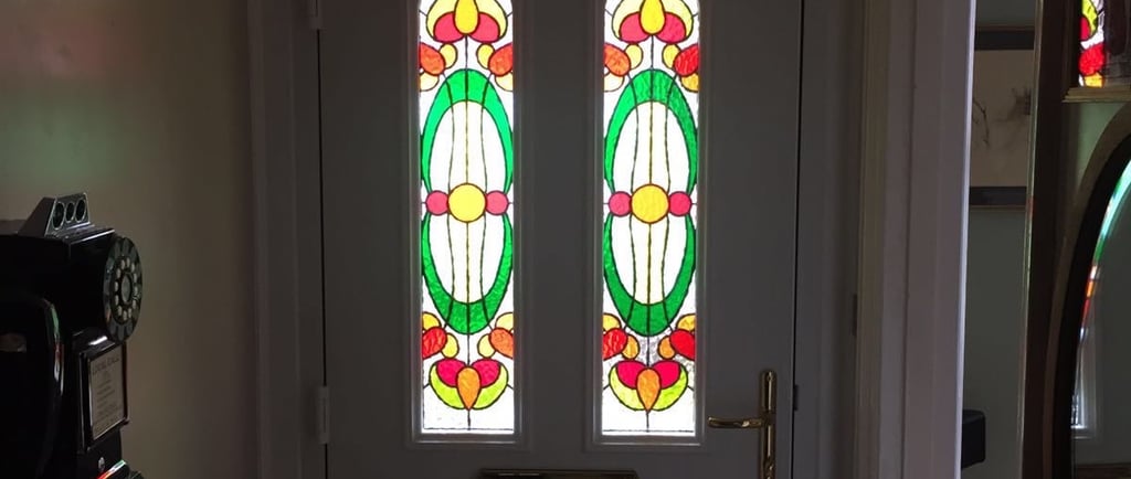 a front door with bespoke glass for a new front door