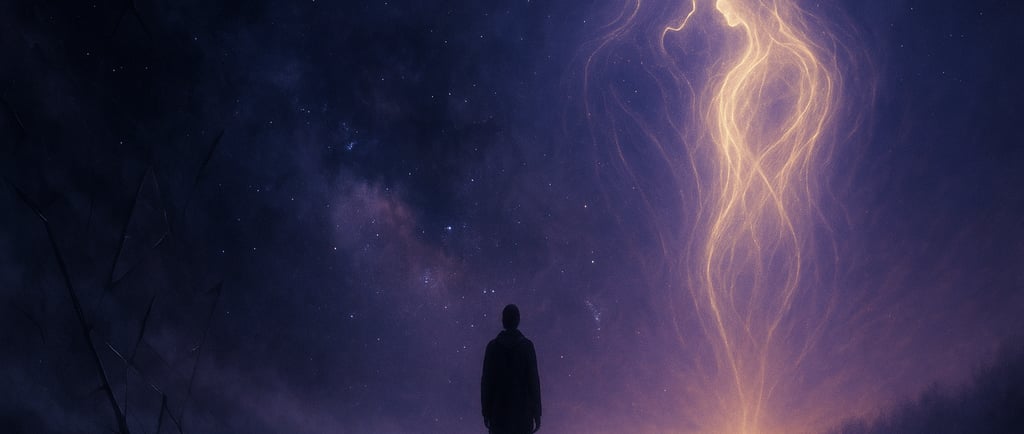 Illustration symbolique de la nuit noire de l’âme dans le parcours flamme jumelle