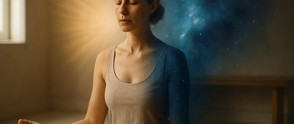 Méditation intuition et médiumnité - femme en posture zen développant ses capacités spirituelles
