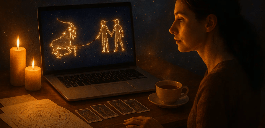 ChatGPT a dit :  Une femme assise à son bureau, éclairée par la lueur de bougies