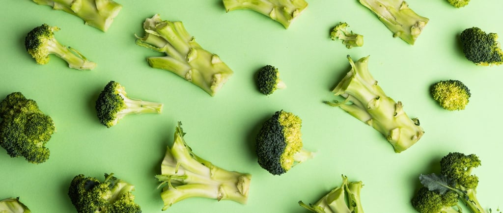 Broccoli dissected and displayed