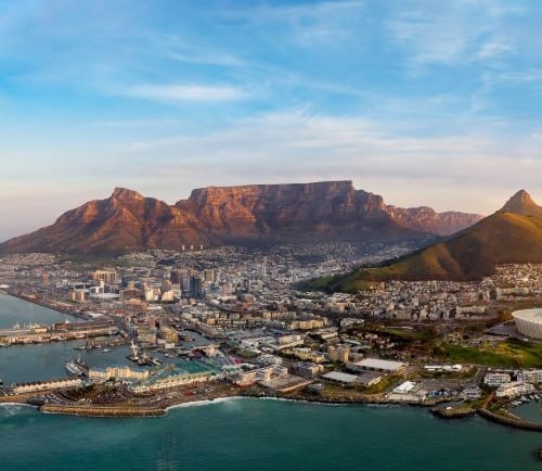 a cityscape of cape town, cape town and table mountain in cape town