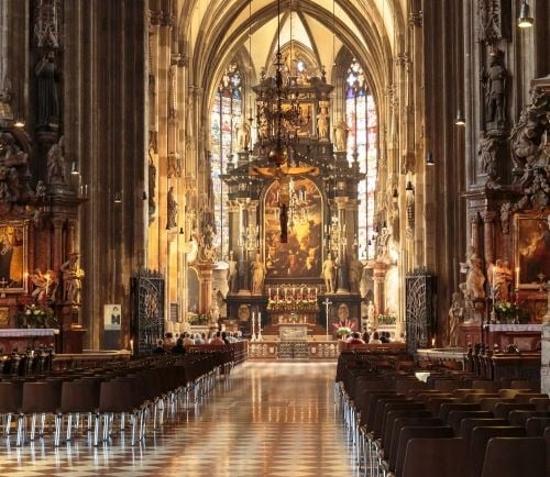 a church with a large cathedral like structure