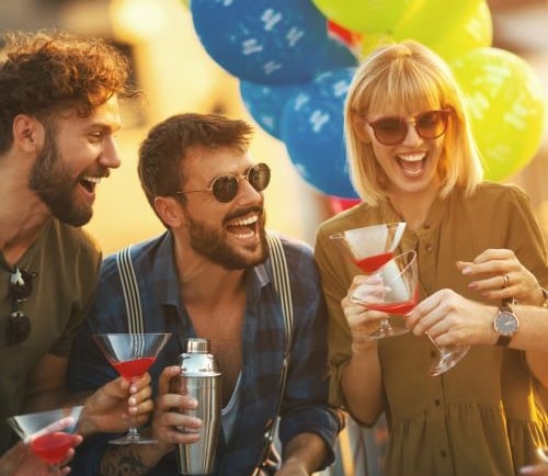 a group of friends having fun time together