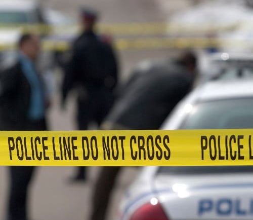 police investigating a crime scene