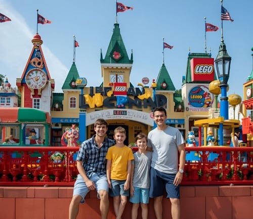family enjoying legoland in florida