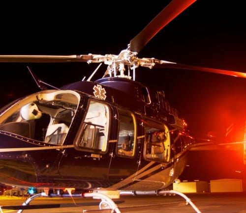 a helicopter that is sitting on the ground