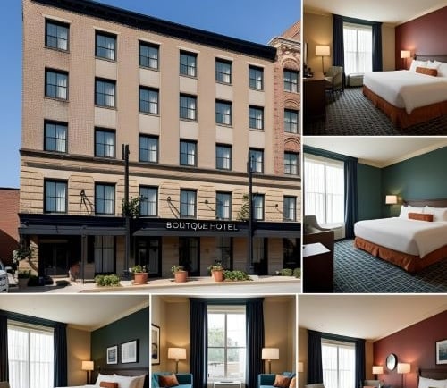 boutique hotels in Nashville pictures from outside and inside