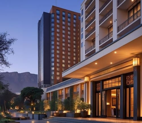 outdoor photo of a luxury hotel in Johannesburg