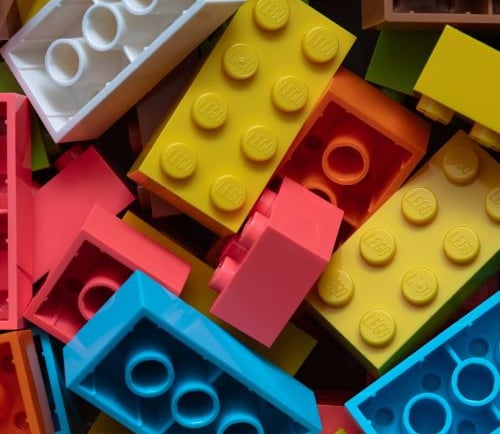 a pile of legos with legos and legos