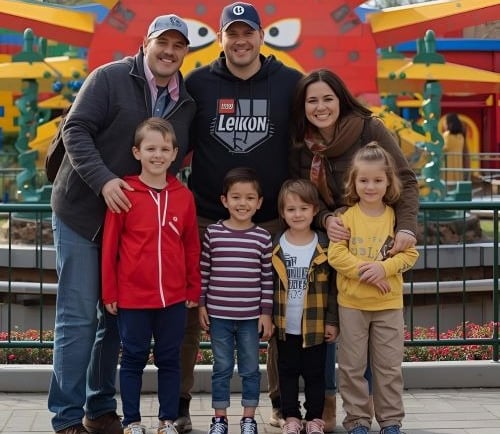 a family posing in Legoland New York