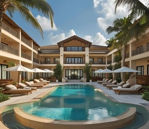 luxury spa hotel with pool