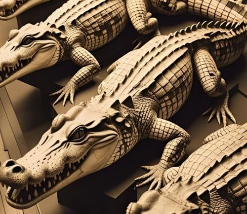 stuffed wild animals in a museum