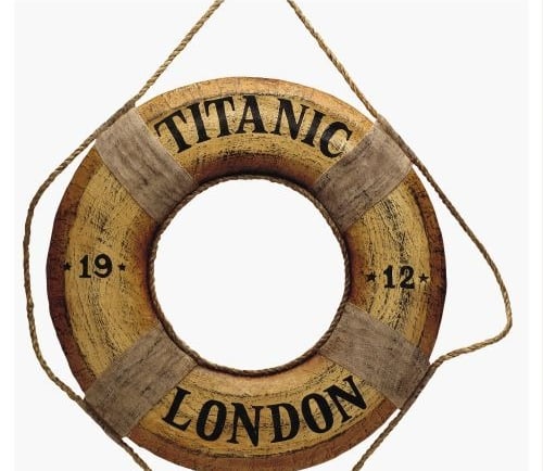a life preserver with the word “Titanic” on it