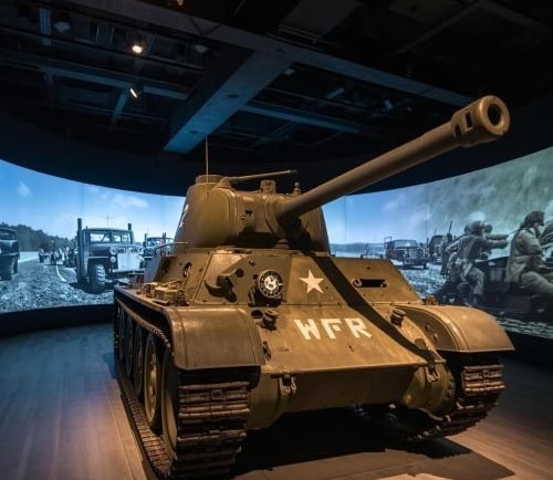a tank of world war 2 times in a war museum