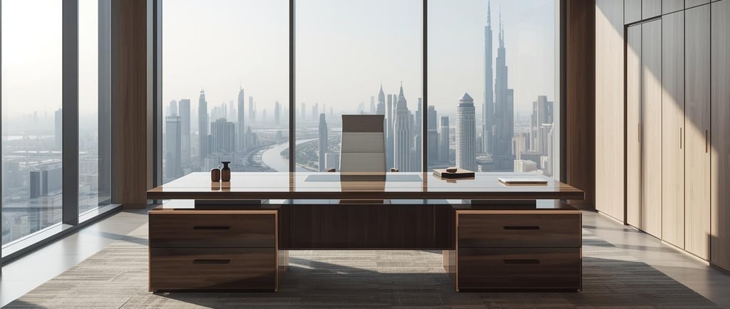 A modern executive desk is a purpose-built workspace designed for senior professionals — CEOs, direc