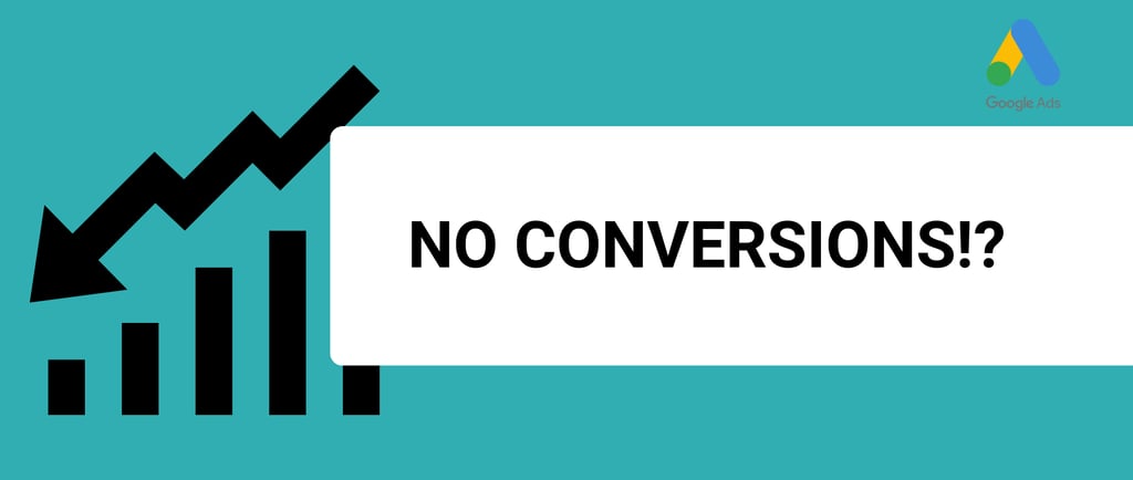 a banner witha a title no conversions and a google ads logo