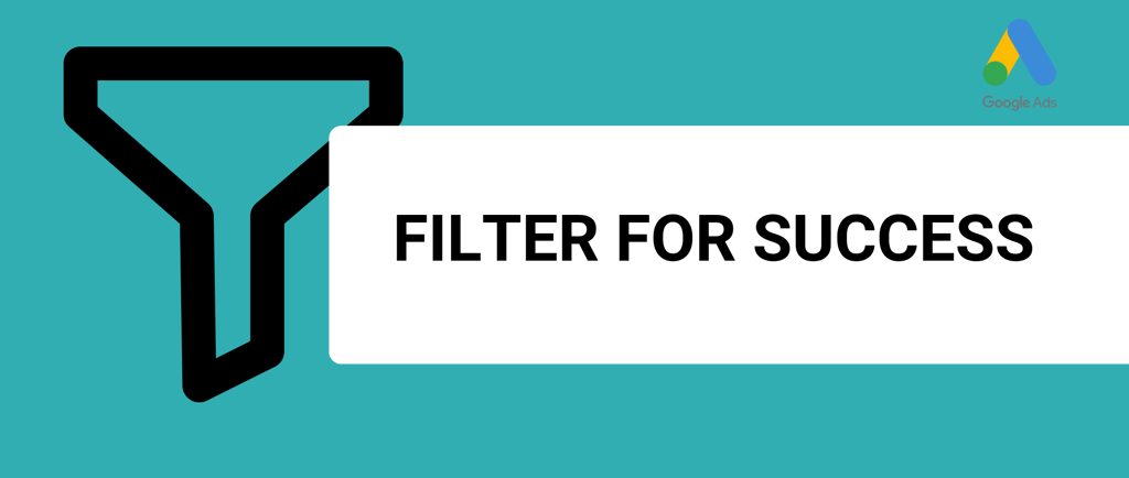 A banner with a title filter for success and a google ads logo