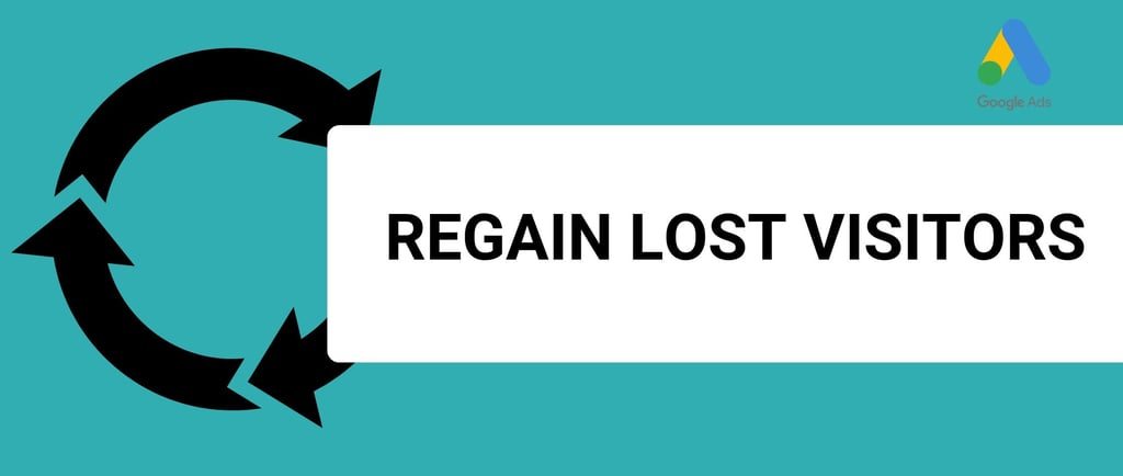 banner that says regain lost visitors with google ads logo