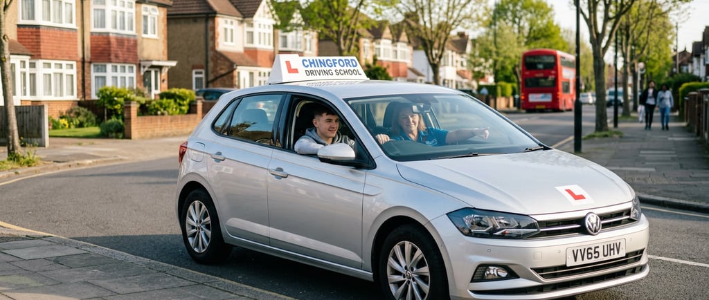 Learner driver taking automatic driving lessons in Chingford with instructor