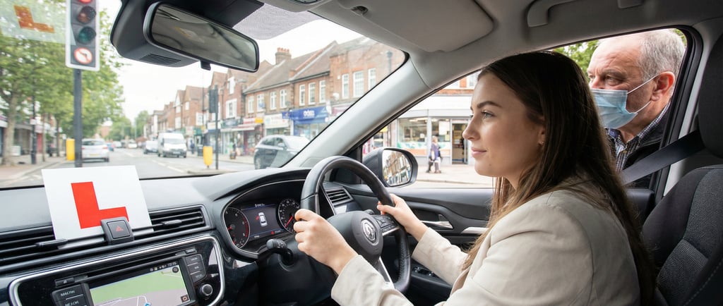 Learner driver taking automatic driving lessons in Chingford with an instructor beside them