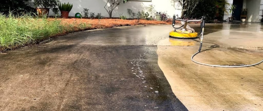 concrete driveway pressure cleaning
