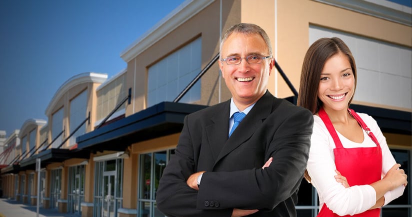 satisfied landlords and business owners shopping plaza pressure washing services